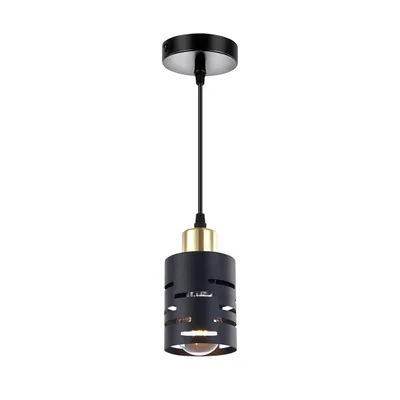 Produktbild von MasterLED Pendelleuchte - E27 Fassung - Schwarz Gold - Metall - moderne Hängeleuchte für Wohnzimmer & Esszimmer