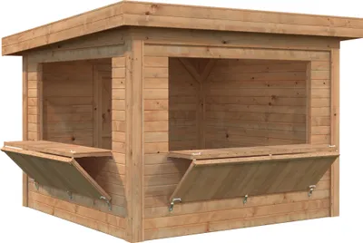 Produktbild von Marktstand Palmako Lenna Set 305 8,3 m² 340 x 340 cm braun tauchimprägniert