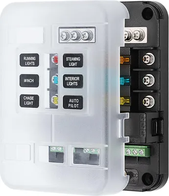 Produktbild von 6-Wege-Sicherungsblock-Schaltkreiskastenhalter mit LED-Anzeige, wasserdichte Abdeckung für 12 V/24 V, Automobil, LKW, Boot, Marine, Wohnmobil, Van