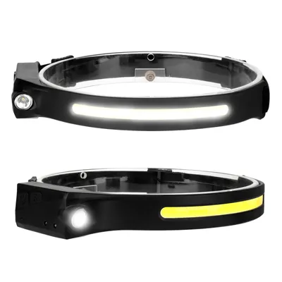 Produktbild von Eaxus StirnFlex Pro LED Stirnlampe mit Weitwinkel & Handsensor, USB wiederaufladbare Kopflampe für Camping, Joggen, Angeln & Outdoor – 2er Set