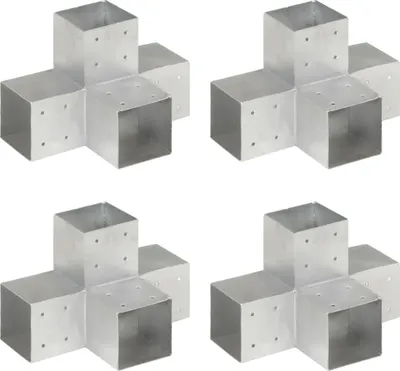 Image de Vidaxl-Pfahlverbindungen 4 pc-Form 101x101 mm verzinktes Metall