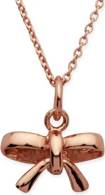 Produktbild von Rose vergoldete Unique Silberkette Schleifenanhänger SN0221
