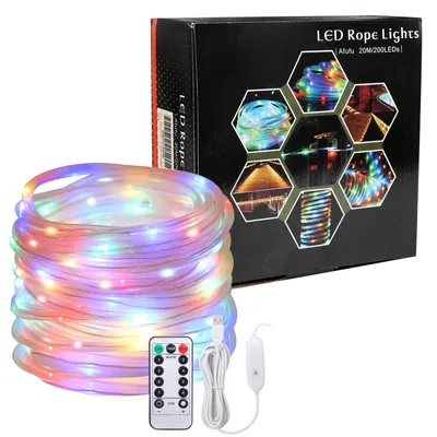 LED-Lichtschlauch 20 m, 200 LEDs, USB, IP65, bunt, Fernbedienung