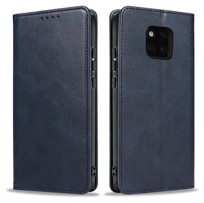 Produktbild von Handyhülle für Huawei Mate 20 Pro Kunstleder Flip Cover Hülle Klapphülle Case Kartenfach Farbe: Blau