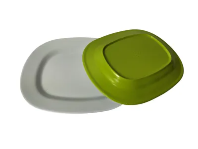 Produktbild von Servierplatte Melamin Servierplatte 31 x 25 x 3 cm Campinggeschirr Citrus Green
