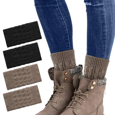 Imagen del producto de 2 pares de calentadores de piernas para mujer, suaves y cálidos, ideales para el invierno