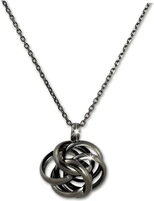 Produktbild von SilberDream Halskette 47cm 925 Silber Damen Schmuck Knoten schwarz SDK11244S