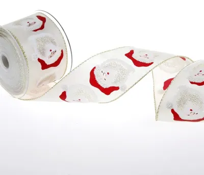 Weihnachtsmannkopf gold 65 mm x 10 m, 10 Stück
