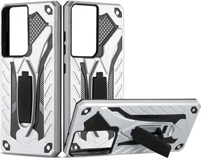 Produktbild von König Design Hülle kompatibel mit Samsung Galaxy S21 Ultra Kunststoff Soft Handyhülle - Handy Case Silber