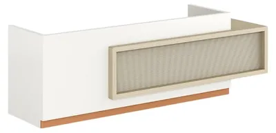 Image de Comptoir d'accueil moderne en bois blanc pour bureau Mobilier de bureau élégant
