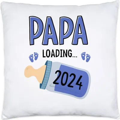 Produktbild von Papa Loading 2024 Kissen Mit Füllung Geschenk Werdende Väter Babynews mit Ladebalken Schwangerschaft Geschenkidee