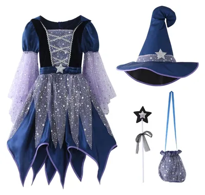 Productafbeelding van Halloween Cosplay Podiumjurk Set met Hoed en Tas