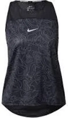 Produktbild von NIKE Damen Sportoberteil Trainingsoberteil Tanktop Miler Run Division, Farbe:Schwarz, Artikel:-010 black / reflective silver, Größe:XL