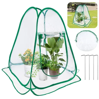 Produktbild von Mini-Gewächshaus für den Garten, transparente Winterpflanzenschutzhütte für Topfpflanzen, 70 x 70 x 80 cm