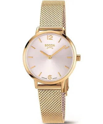 Produktbild von Boccia 3345-03 Damenuhr mit Milanaiseband Goldfarben