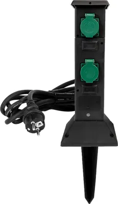 Produktbild von Grafner Gartensteckdose Smart WLAN WIFI, schwarz, 4 Steckdosen, Dämmerungssensor, Alexa Google IOS Tuya, 3680 Watt, Energiesäule Mehrfachsteckdose Außen Outdoor Außensteckdose 4-Fach
