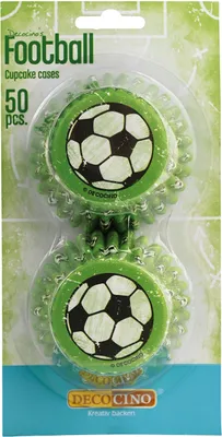 Produktbild von DECOCINO Fußball Muffinförmchen 50 Stk - Muffin & Cupcake Deko für Geburtstag