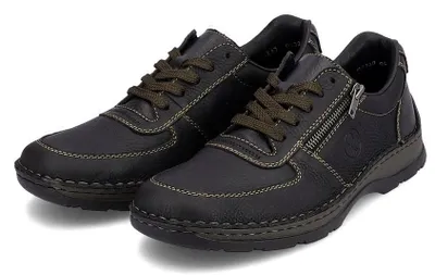 Produktbild von Rieker Herren Echtleder Schnürhalbschuh schwarz, Herren:40 EU