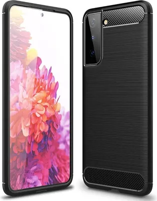 Obrázok produktu pre cofi1453® Silikónové puzdro Bumper Carbon pre SAMSUNG GALAXY S21 (G991F) Puzdro TPU Mäkké puzdro na mobilný telefón Kryt Ochranný kryt Black