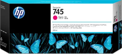 Zdjęcie produktu dla HP 745 300-ml DesignJet Magenta Ink Cartridge, HP DesignJet Z2600 PostScript Printer, HP DesignJet Z5600 PostScript Printer, Termiczny druk atramentowy, Purpurowy, Singapur, 283 mm, 41 mm