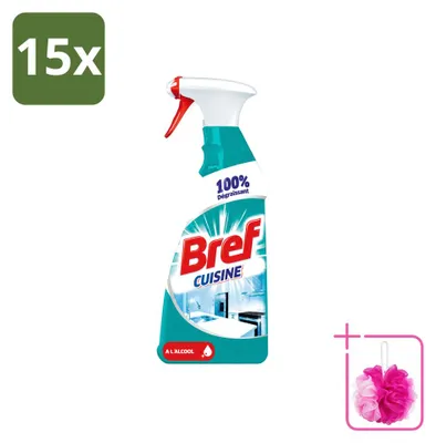 Produktbild von 15 x Bref Küchen-Reinigungsspray - Fettlöser mit Alkohol - 750 ml - Sparpackung - 15 Stücke