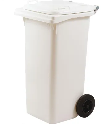 Image de Poubelle de tri sélectif à roulettes 120 L ICS - Blanc