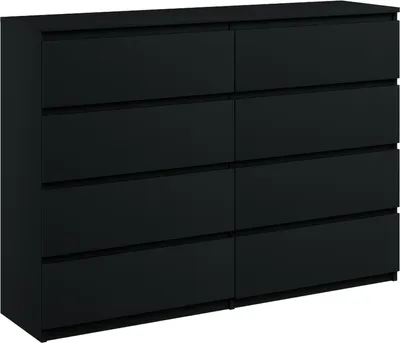 Produktbild von Kommode mit 8 Schubladen breite 140cm Sideboard moderne schwarz mat