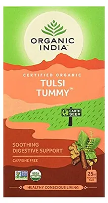 Zdjęcie produktu dla Herbatka ziołowa Organic India Tulsi Tummy 25 sasz – na trawienie