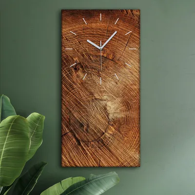 Produktbild von Wohnzimmer Leinwand Uhr Geräuschlos Küche 30x60 Baum, Holz, Motive, Textur, weiße Zeiger
