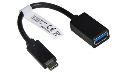 Image de Adaptateur USB-C mâle vers USB 3.0 femelle, 15 cm, noir