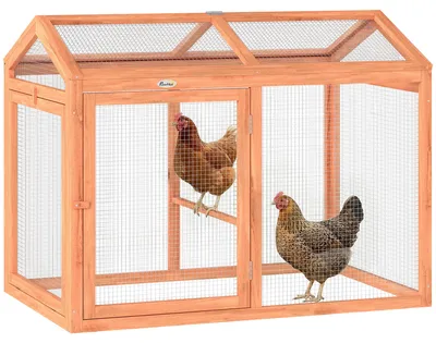 Zdjęcie produktu dla Kurnik PawHut 104 x 70,5 x 84 cm – wybieg z grzędą i podwójnymi drzwiami