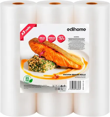 Obrázek produktu pro Vakuové fólie, rozměry 28 x 300 cm, 3 role, bez BPA, vhodné do kuchyně i na kempování