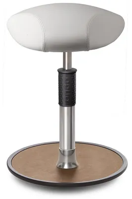 Produktbild von Sitz- Stehhocker Free Regular Triangel Boxmark Leder Weiß Chrom /Natur.