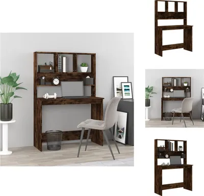 Produktbild von vidaXL Schreibtisch mit Regal Räuchereiche 102x45x148 cm Holzwerkstoff -  Schreibtische