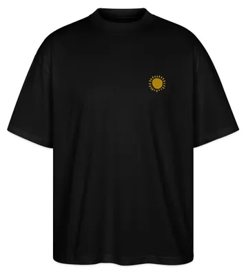 Produktbild von Spreadshirt Sonne In Stickoptik Für Gute Laune Und Sommerfeeling Oversize Uni T-Shirt, L, Schwarz