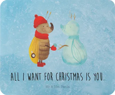 Produktbild von Mr. & Mrs. Panda Mouse Pad Nachtfalter Schneemann - Eisblau - Geschenk, Mauspad, Winter, pc, mousepad, Schnee, Weihnachtsgruß, Weihnachten, laptop