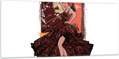 Produktbild von Bilder auf glas - Tanz Tänzer - 120x50cm - Glasbilder - Wandbilder - Bilder - Kunstdruck - zum Aufhängen bereit - Wanddekoration aus Glas - Glas Bilder - Wandbild auf Glas - Einteilig - GAB120x50-4123