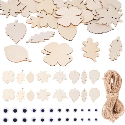 Immagine prodotto di Fogli di legno per lavori creativi, 40 pezzi, al naturale, ideali per decorazioni fai-da-te