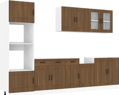 Produktbild von 7-tlg. Küchenschrank-Set Kalmar Braun Eichen-Optik Holzwerkstoff