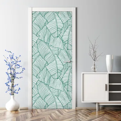 Produktbild von Dekorative Türaufkleber selbstklebend Klebefolie Aufkleber Blattkonturen 85 x 200 cm