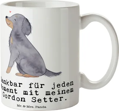 Produktbild von Mr. & Mrs. Panda Kaffeebecher Gordon Setter Moment - Weiß - Geschenk, Teetasse, Shetter, Tasse, Jagdhund, Becher, schöne, Kaffeetasse