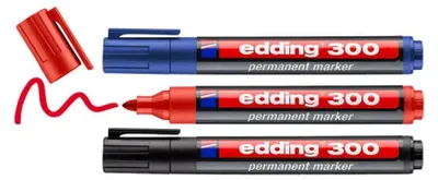 Obrázek produktu pro Permanentní Markér Červená 3 Barvy Edding