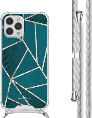 Produktbild von imoshion Design Hülle mit Band iPhone 12 (Pro) - Petrol Green Graphic