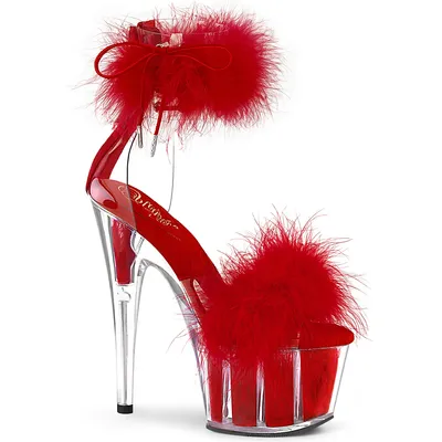 Produktbild von ADORE-724F Damen Sandale von Pleaser, Transparent Rot , EU 42, US 12