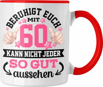 Produktbild von Trendation - 60. Geburtstag Frauen Tasse Geschenk Geschenkidee 60er Geburtstag Spruch Perfektion Mama Mutter Lustiger Spruch Witzig (Rot)