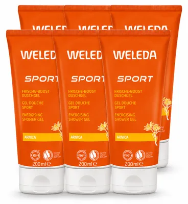 Zdjęcie produktu dla 6 x Żel pod prysznic Weleda Sport Arnica - 200 ml - Opakowanie ekonomiczne - 6 sztuk