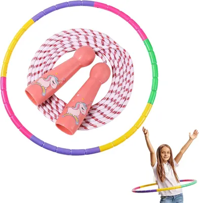 Productafbeelding van Hoelahoep voor kinderen - 7-delig - 64 cm - 100 g - Springtouw