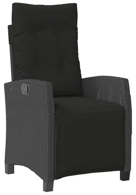 Produktbild von vidaXL Gartensessel mit Fußteil Verstellbar Schwarz Poly Rattan