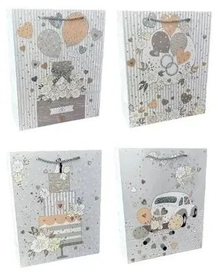 Zdjęcie produktu dla Torebka prezentowa 18x23x8cm Ślub MIX - Rozette