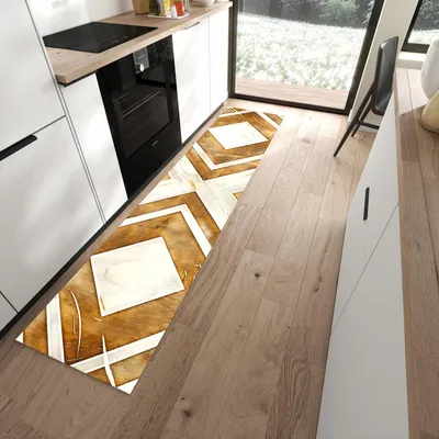 Produktbild von Küchenteppich 60x270cm rutschfest & abwischbar PVC Läufer - Geometrisches & Muster
